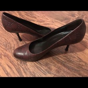 Gucci GG Web Print Heels